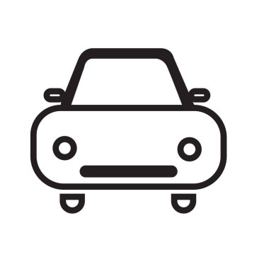 beyaz arka plan üzerinde izole araba ön simge vektörü