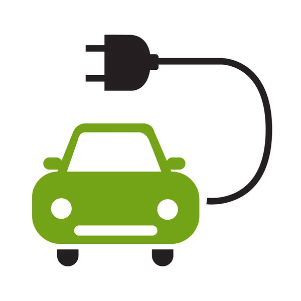 Electric car icon flat style isolated on white — Stock Vector