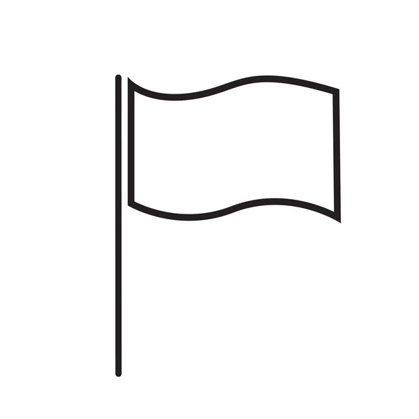 Vetor de sinal de ícone de linha de bandeira isolado no branco — Vetor de Stock