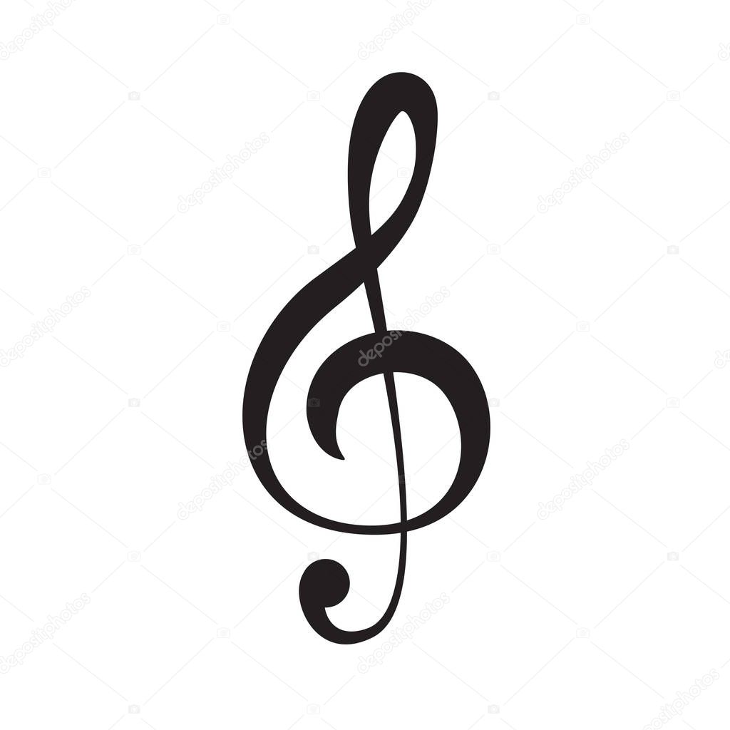 Treble clef icon isolated on white vector eps 10