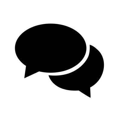 İletişim balonu ikonu vektör çizimi beyaza izole edildi