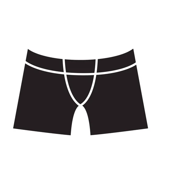 Mannen ondergoed pictogram zwart silhouet vector illustratie — Stockvector