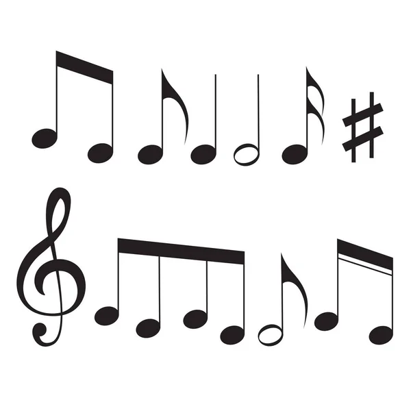 Müzik notaları düz vektör simgesi müzik uygulamaları için beyaz izole 