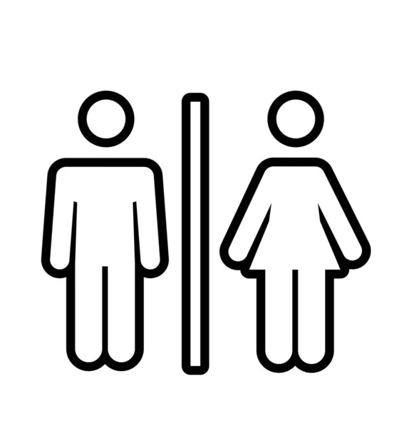 Man and woman line icon flat vector illustration — Stock vektor