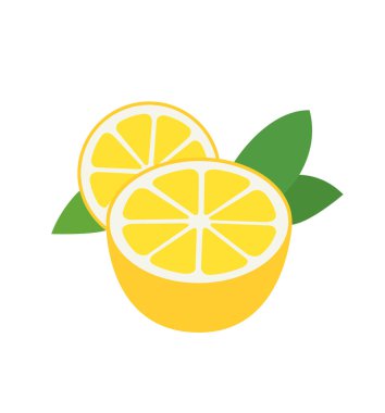 Taze limon meyve vektör çizimleri beyaz üzerine izole