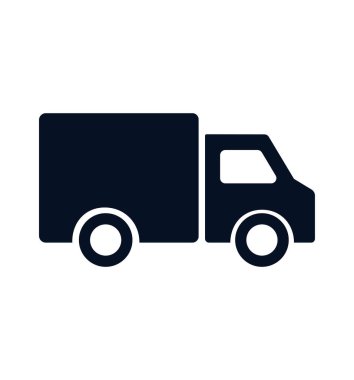 Kamyon simgesi dağıtım ilülasyon vektörü beyaz üzerinde izole