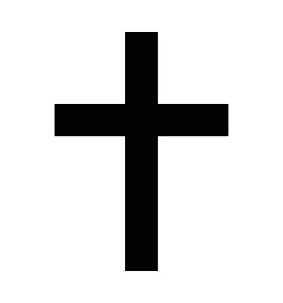 Cross vektor ikon diisolasi di flat putih - Stok Vektor