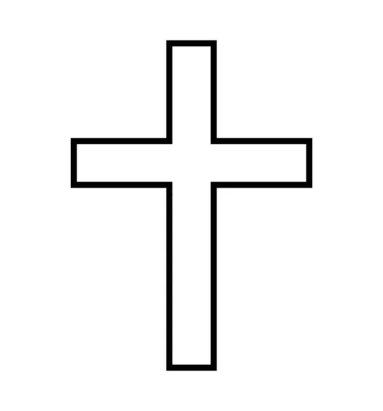 Vektor ikon cross line diisolasi dalam warna putih - Stok Vektor