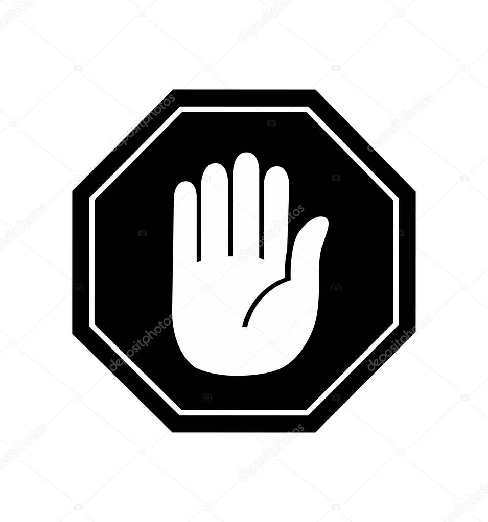 Hand stop icon vector sign symbol vector
