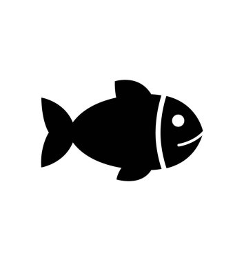 Beyaz arkaplan vektörü düz üzerindeki balık simgesi