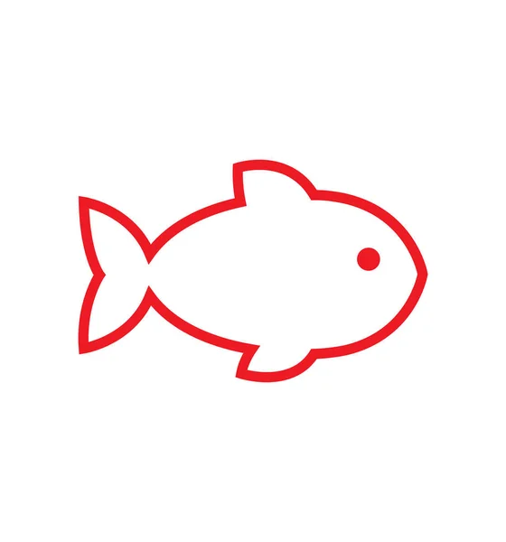 물고기 선 아이콘 표시 EPS 10 외진 — 스톡 벡터