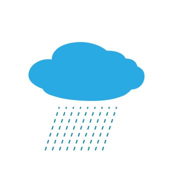 Beyaz arkaplan vektör illüstrasyonuna düz yağmur simgesi