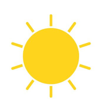 Beyaz arkaplanda Güneş Simgesi çizimi