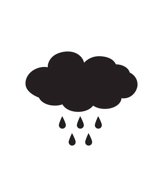 Icona pioggia nuvola isolato sul segno tempesta sfondo. meteo concetto vettore pioggia simbolo per illustrazione progettazione sito web — Vettoriale Stock
