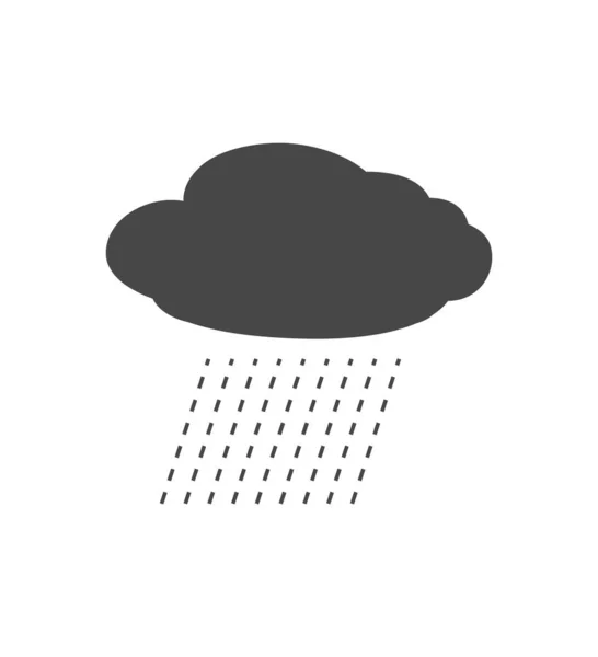 Icono de lluvia de nubes grises aislado en signo de tormenta de fondo. concepto de tiempo vector lluvia símbolo para la ilustración del diseño del sitio web — Vector de stock