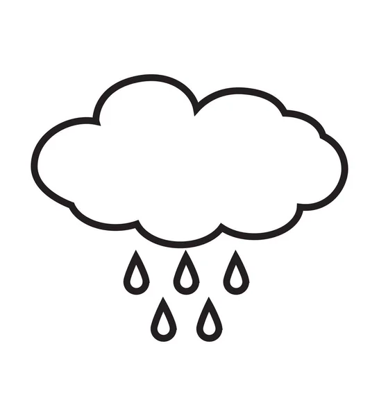 Linea Nuvola icona pioggia isolata sul segno tempesta sfondo. meteo concetto vettore pioggia simbolo per illustrazione progettazione sito web — Vettoriale Stock