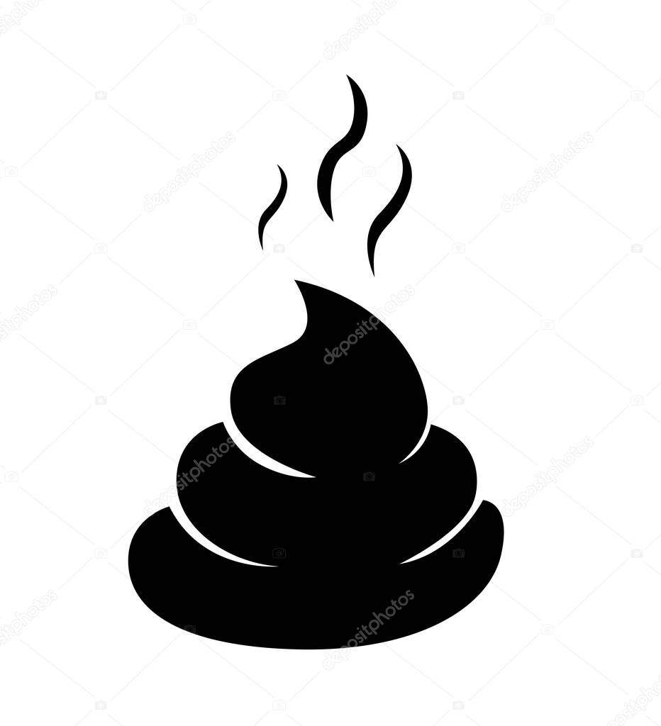 Feces icon black vector flat pictogram on light background isolated on white