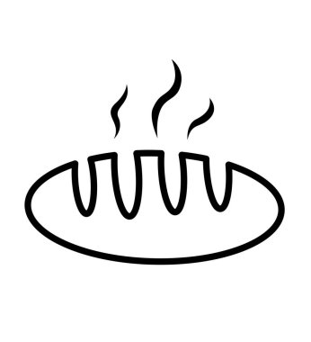 Web tasarımı için ekmek çizgisi simgesi vektörü beyaz arkaplan üzerinde basit tasarım