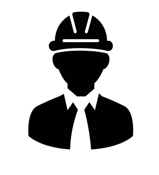 Trabajador de la construcción con el icono del vector avatar casco aislado sobre fondo blanco — Archivo Imágenes Vectoriales