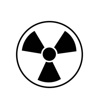 Beyaz arkaplanda izole edilmiş radyasyon sembolü vektörü