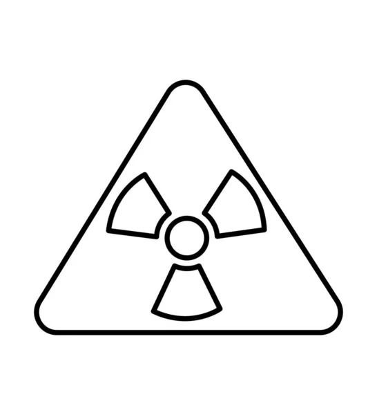 Vetor de ícone de linha de símbolo de radiação isolado no fundo branco — Vetor de Stock