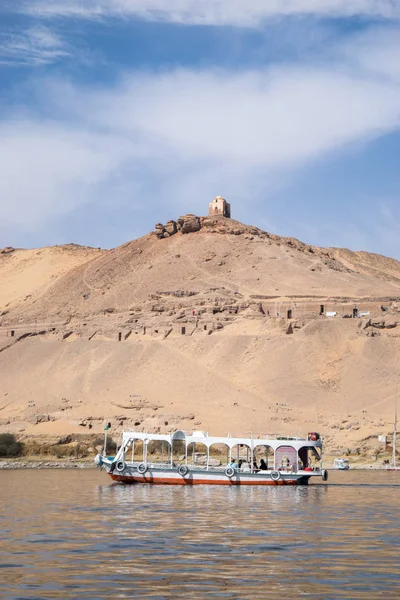 Сцена Реки Нил Лодок Луксора Асуана Египте — стоковое фото