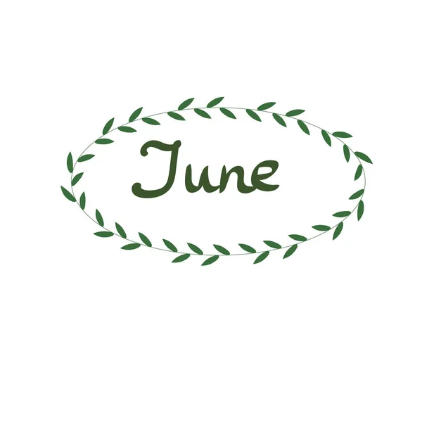 Kreis Mit Blumen Juni Auf Weißem Hintergrund — Stockfoto