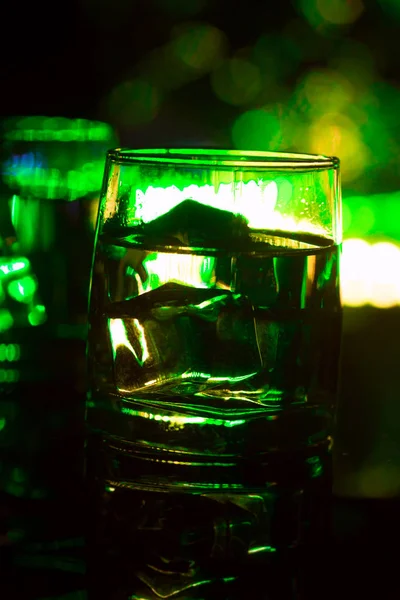 Colored Lighting Glasses Night Club Bar — Stock Photo, Image