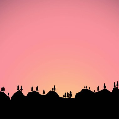 vektör günbatımı dağlarda