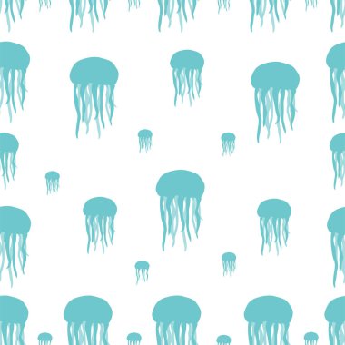 hafif bir arka plan üzerinde denizanası seamless modeli.