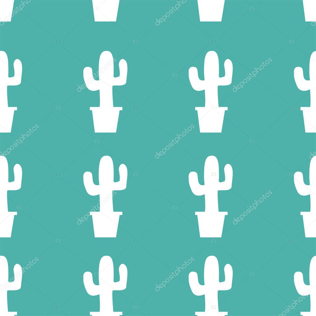 many green cactuses on the white background.