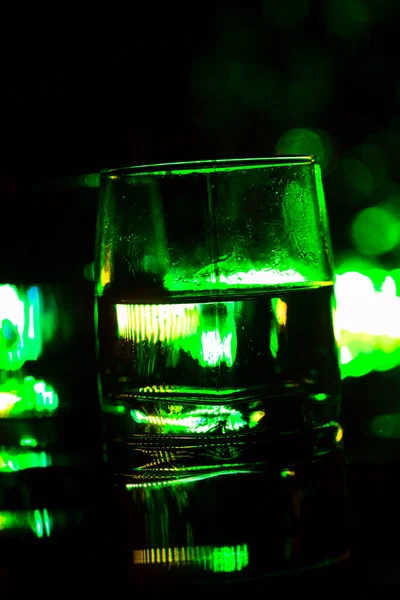 Colored Lighting Glasses Night Club Bar — Stock Photo, Image