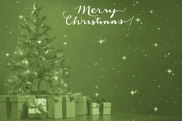 Background Greeting Card Christmas Image Christmas Tree Gifts — Stock Photo, Image