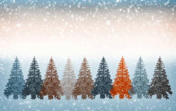 Cartão Natal Nos Presentes Neve Branca Decorações Natal — Fotografia de Stock