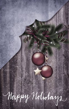 Vintage tarzı güzel Noel tebrik kartı.