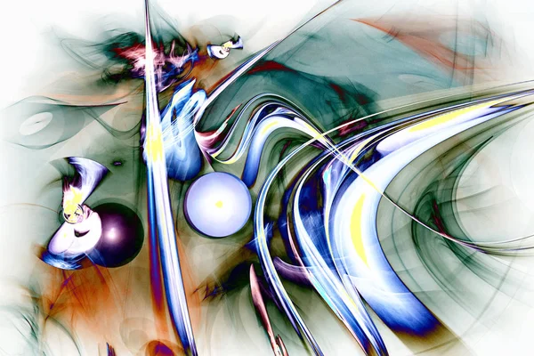 Fraktal görüntü, yeni sanatın tarzında parlak renkli süslü bir desen..