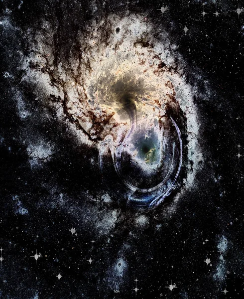 Ein Sternenhaufen Einer Spiralgalaxie Universum Vor Dunklem Hintergrund — Stockfoto