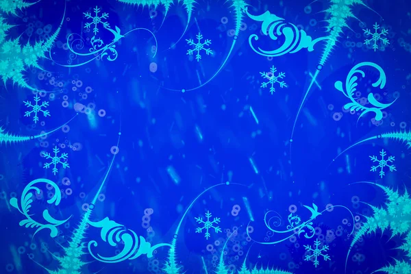 Vackra Festliga Bakgrund Med Snöflingor För Jul Och Nyårshälsningar — Stockfoto