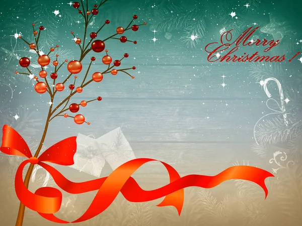 Beautiful Christmas Greeting Card Vintage Style — Stock Photo, Image