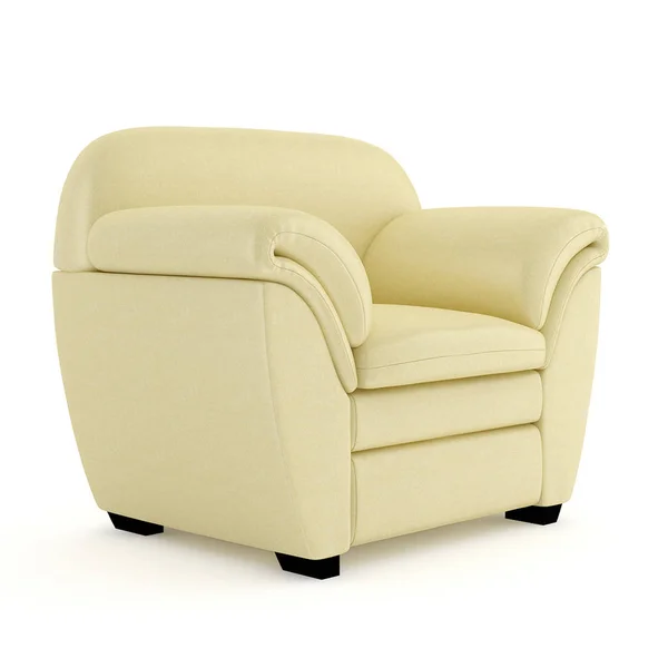 Egy kényelmes szék, fehér alapon. 3D-leképezés. — Stock Fotó