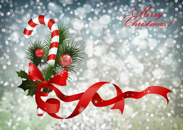 Beautiful Christmas Card Image Christmas Decorations Greeting Inscription — Stock Photo, Image