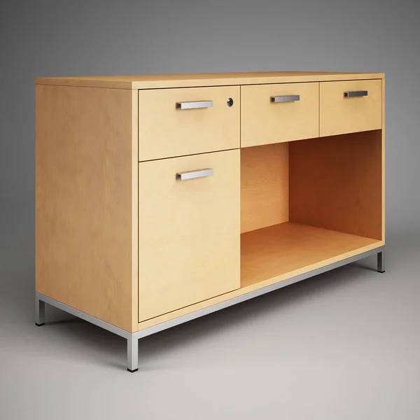Office Furniture Comfortable Mobile Table Drawers Rendering — Stock Photo, Image