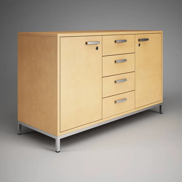 Office Furniture Comfortable Mobile Table Drawers Rendering — Stock Photo, Image