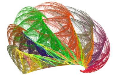 Bir girdap hareketi oluşturan renkli çizgilerin fraktal görüntüsü.