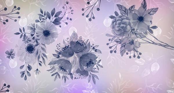 Blommor i pastellfärger i vintage stil. — Stockfoto