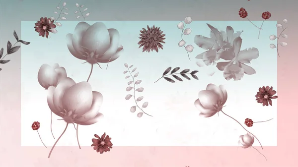 Flowers in pastel colors in vintage style. — Stock Photo, Image