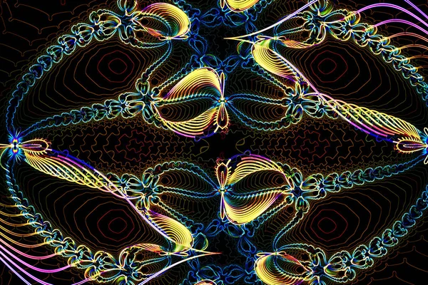 Fractal Lijnen Vormen Geometrische Patronen Heldere Kleuren — Stockfoto