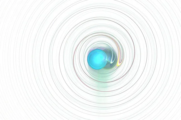 Белом Фоне Находятся Спиральные Линии Голубым Светящимся Шаром Центре — стоковое фото