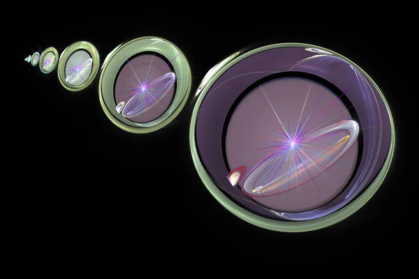 Fractal afbeelding: prachtige kleurrijke gloeiende ballen van verschillende grootte. — Stockfoto