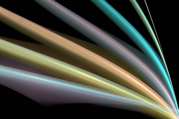 Fractaal beeld: gloeiende gekleurde strepen en lijnen. — Stockfoto